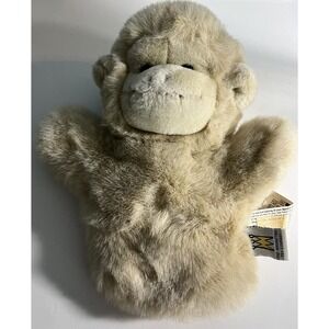 The Manhattan Toy Company Stuffed Plush Beige Monkey Puppet 10"